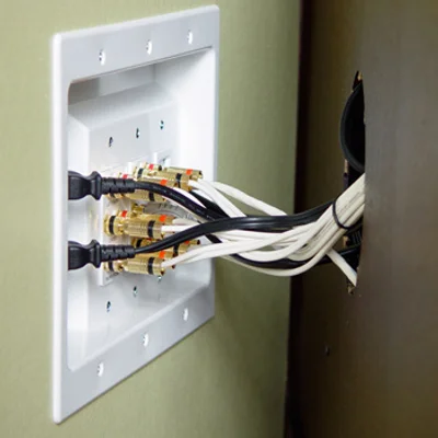 Professional speaker wiring and faceplate installation