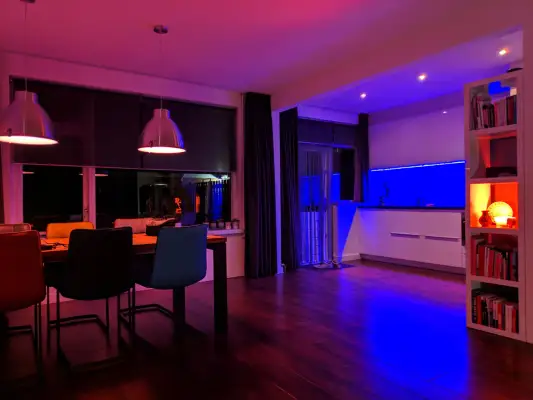Smart lighting installation Kansas City KS - home automation and color-changing LEDs